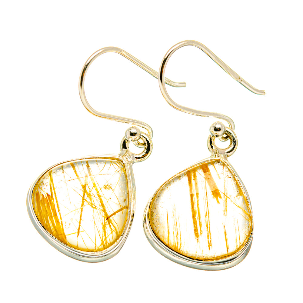 Rutilated Quartz Earrings handcrafted by Ana Silver Co - EARR418078