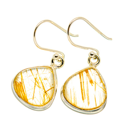 Rutilated Quartz Earrings handcrafted by Ana Silver Co - EARR418078