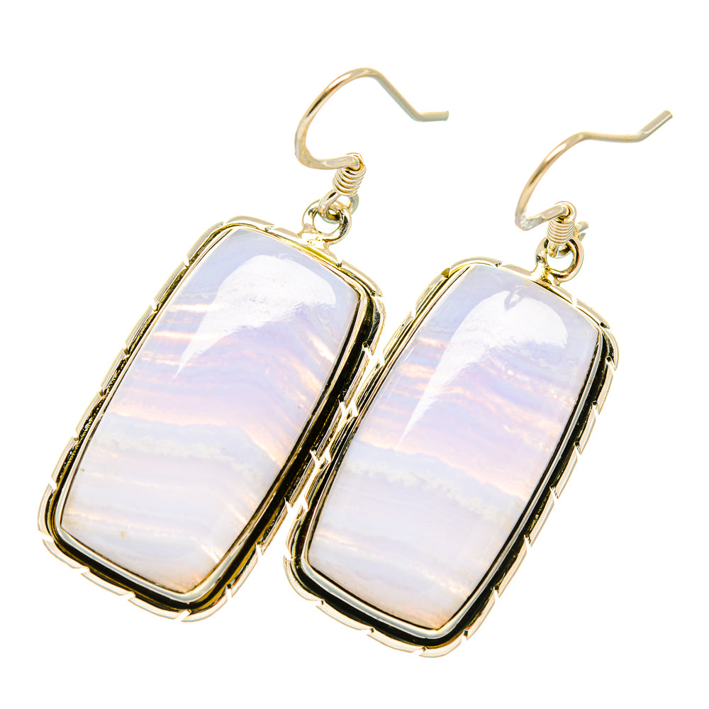 Blue Lace Agate Earrings handcrafted by Ana Silver Co - EARR418079