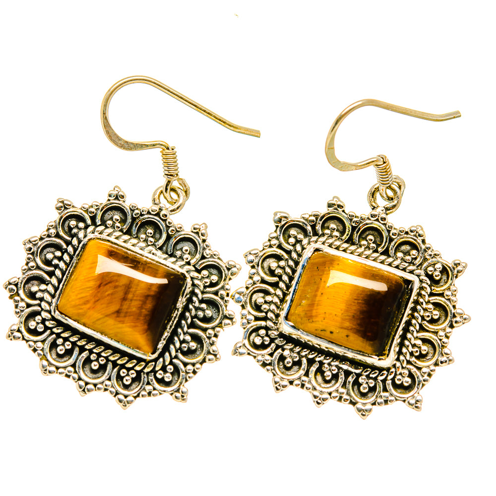 Tiger Eye Earrings handcrafted by Ana Silver Co - EARR418082