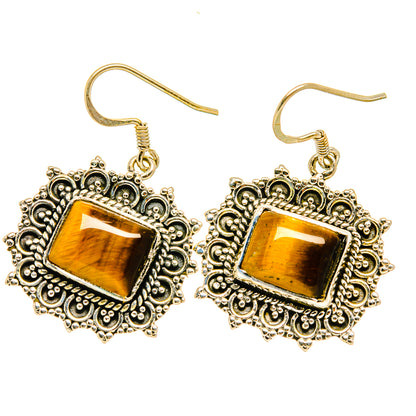 Tiger Eye Earrings handcrafted by Ana Silver Co - EARR418082