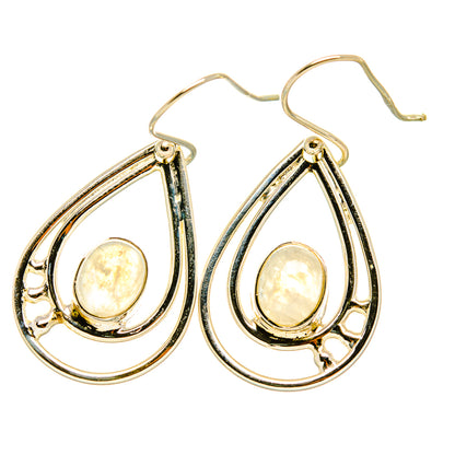 Rainbow Moonstone Earrings handcrafted by Ana Silver Co - EARR418089