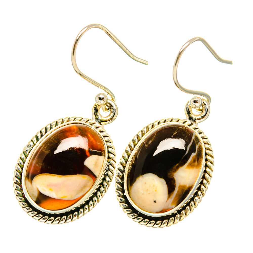 Peanut Wood Jasper Earrings handcrafted by Ana Silver Co - EARR418091