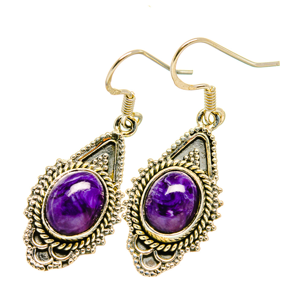 Charoite Earrings handcrafted by Ana Silver Co - EARR418094