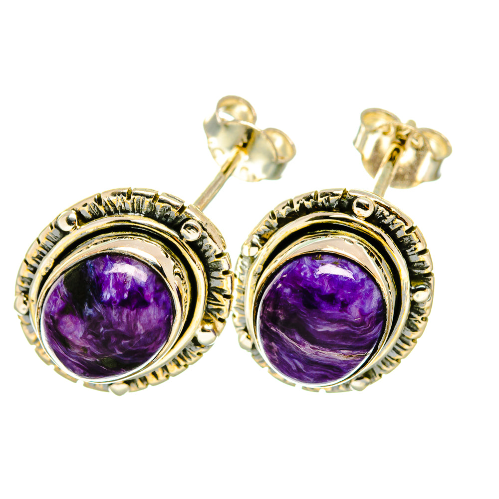 Charoite Earrings handcrafted by Ana Silver Co - EARR418111