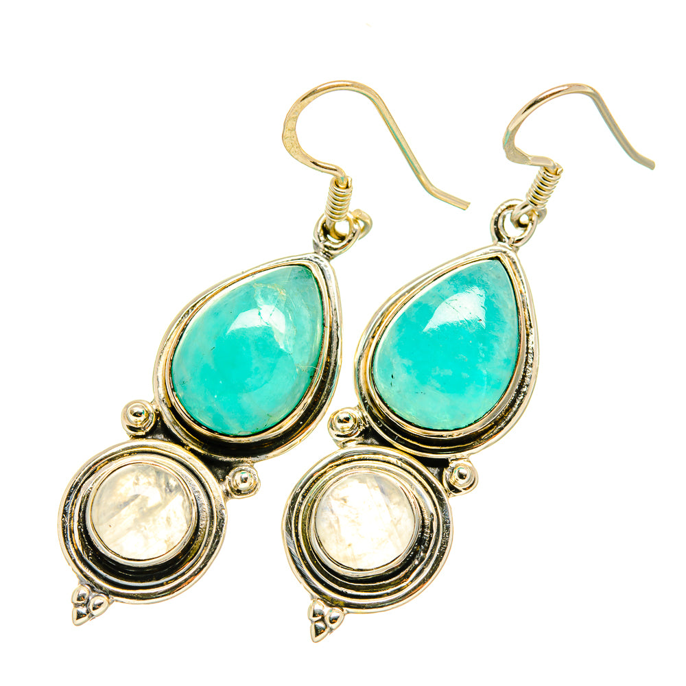 Peruvian Opal, Rainbow Moonstone Earrings handcrafted by Ana Silver Co - EARR418113