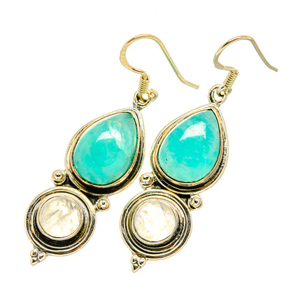 Peruvian Opal, Rainbow Moonstone Earrings handcrafted by Ana Silver Co - EARR418113