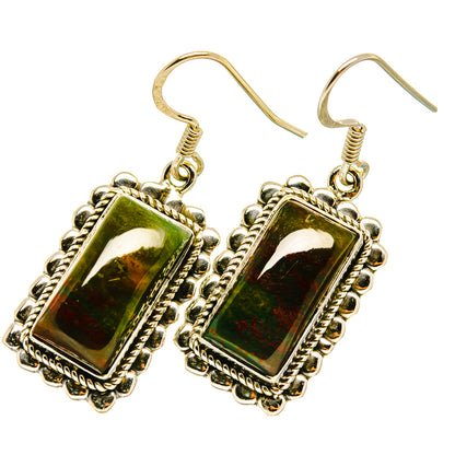 Bloodstone Earrings handcrafted by Ana Silver Co - EARR418116
