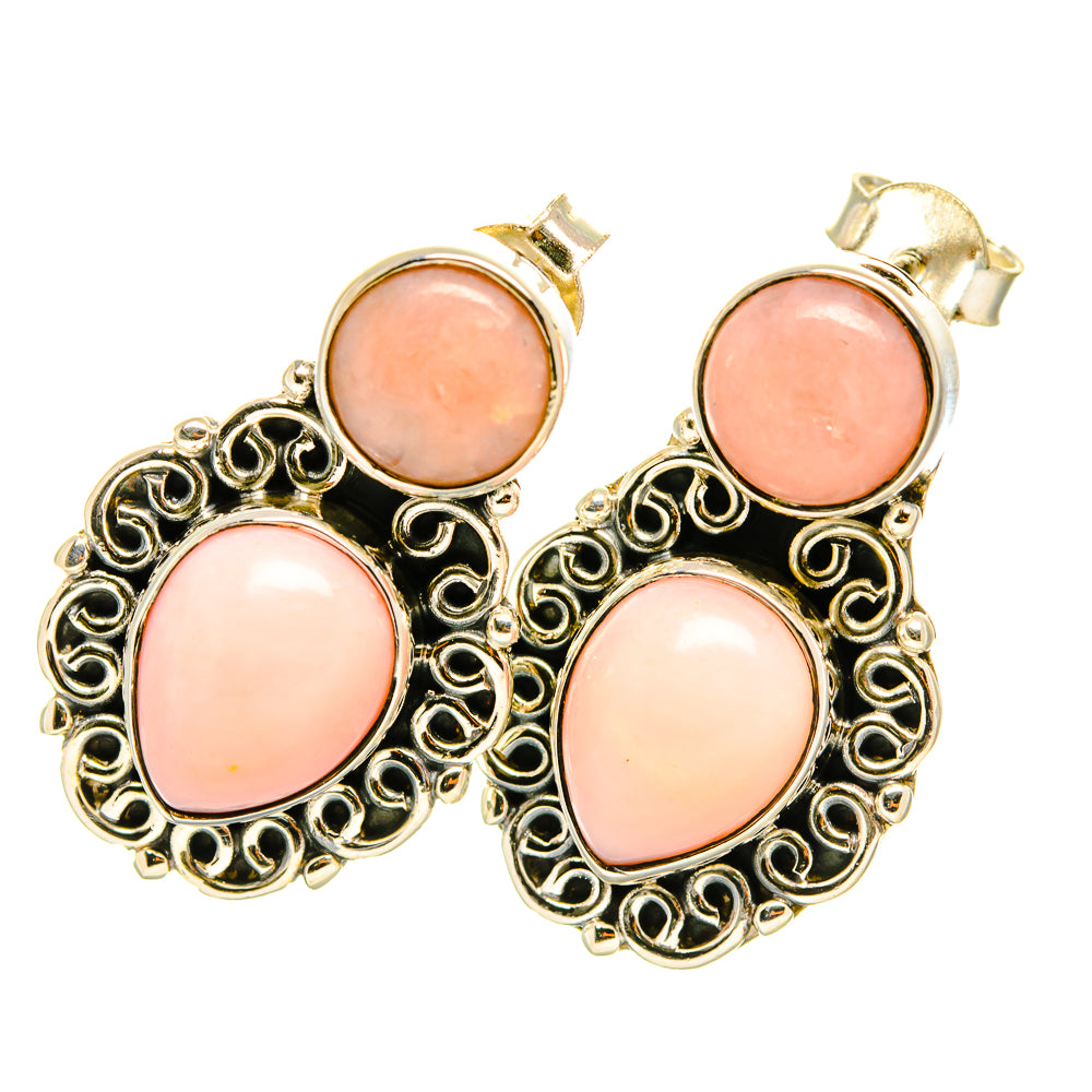 Pink Opal Earrings handcrafted by Ana Silver Co - EARR418124