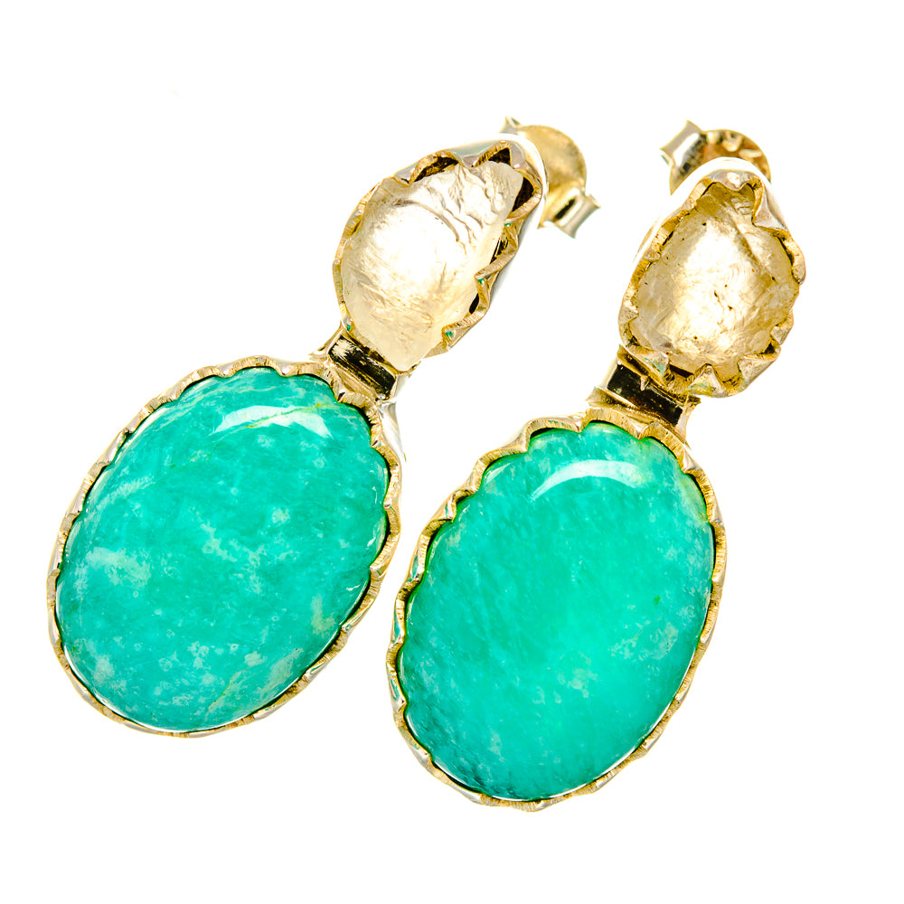 Amazonite Earrings handcrafted by Ana Silver Co - EARR418140