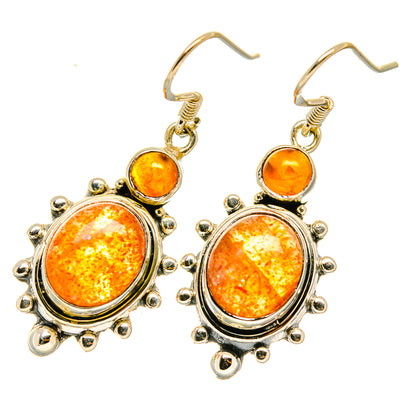 Sunstone Earrings handcrafted by Ana Silver Co - EARR418145
