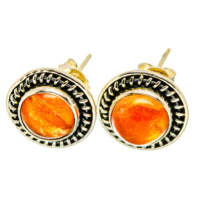 Sunstone Earrings handcrafted by Ana Silver Co - EARR418172