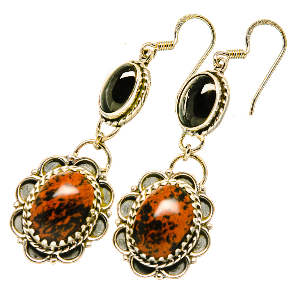 Mahogany Obsidian Earrings handcrafted by Ana Silver Co - EARR418208