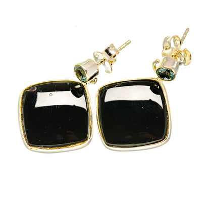 Black Onyx Earrings handcrafted by Ana Silver Co - EARR418211