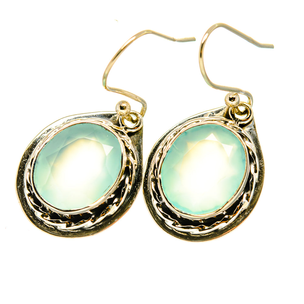 Aqua Chalcedony Earrings handcrafted by Ana Silver Co - EARR418214