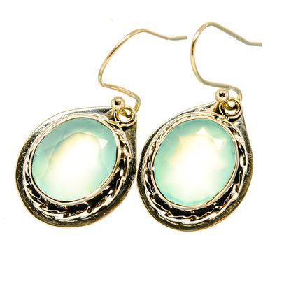 Aqua Chalcedony Earrings handcrafted by Ana Silver Co - EARR418214