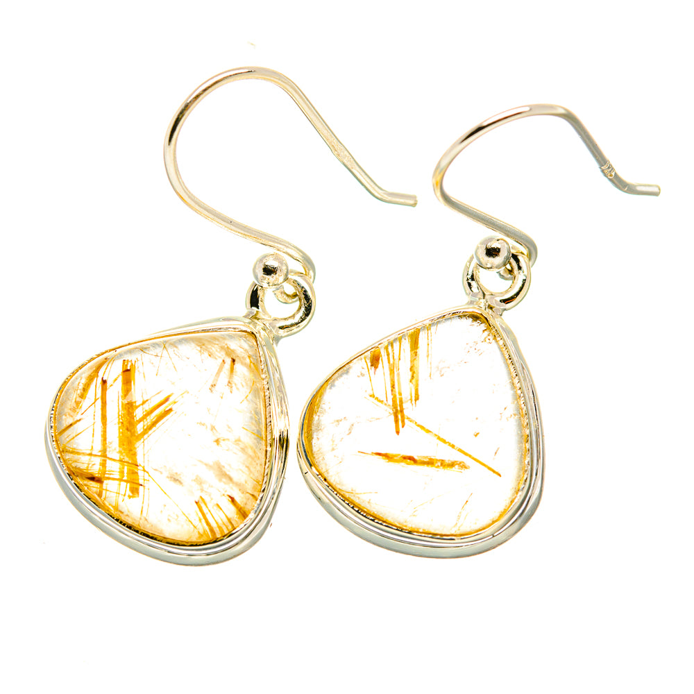 Rutilated Quartz Earrings handcrafted by Ana Silver Co - EARR418216