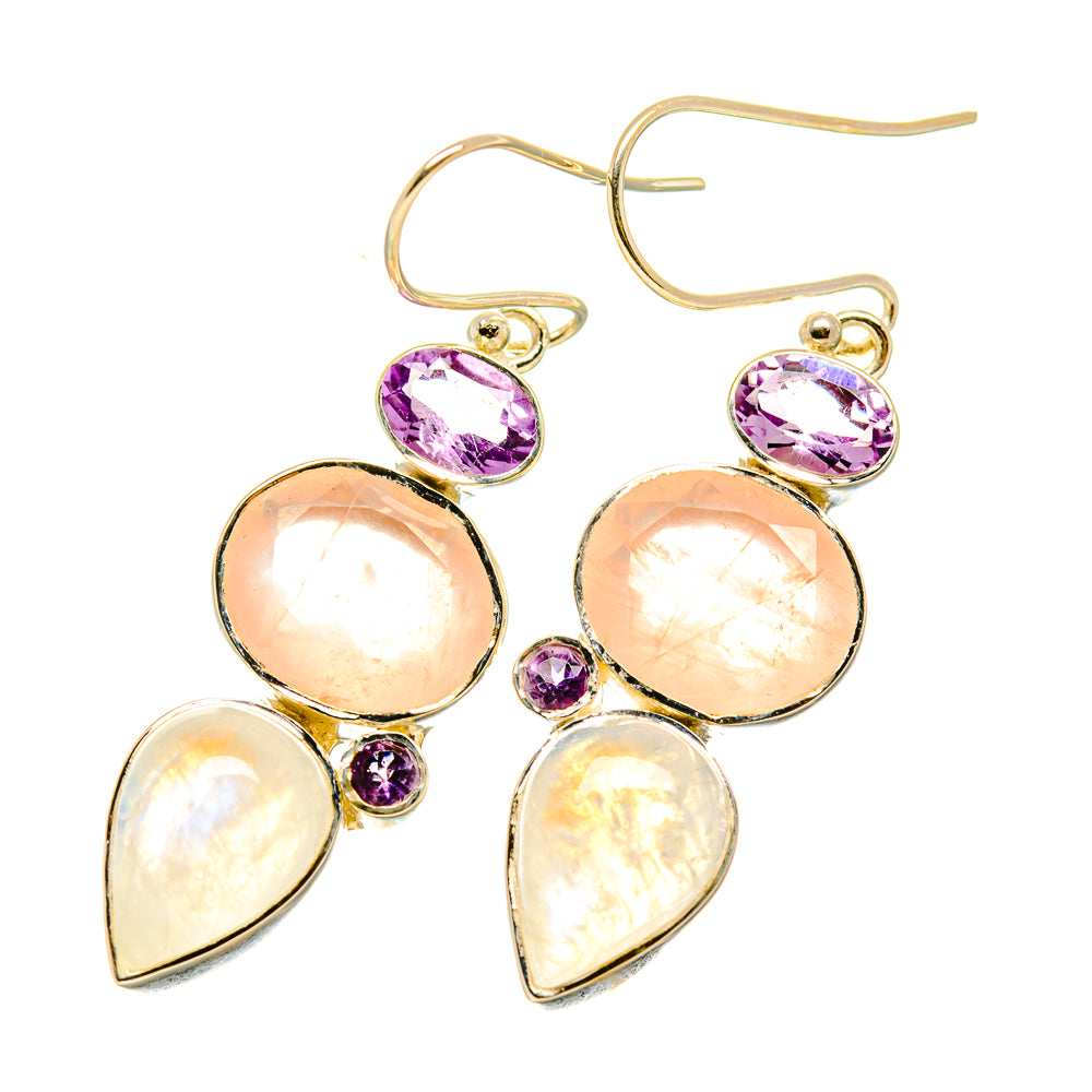 Rose Quartz Earrings handcrafted by Ana Silver Co - EARR418220