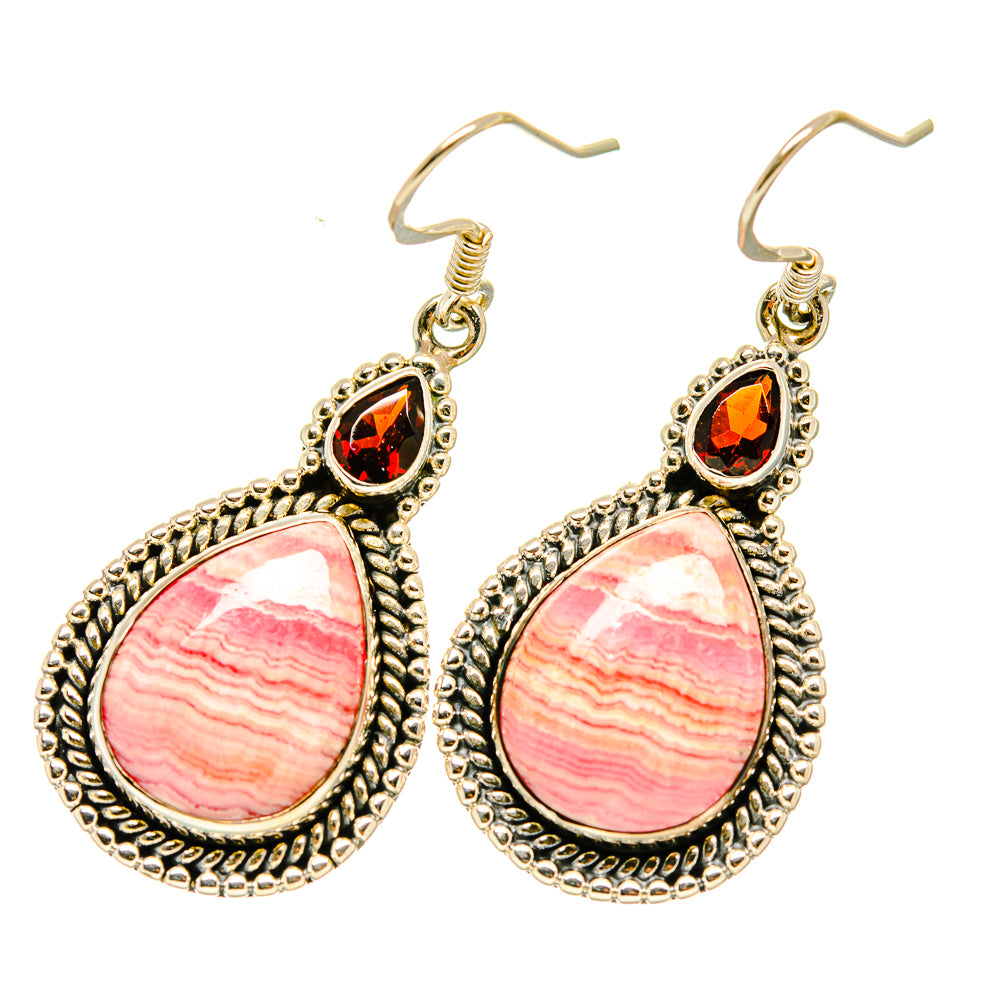 Rhodochrosite Earrings handcrafted by Ana Silver Co - EARR418221