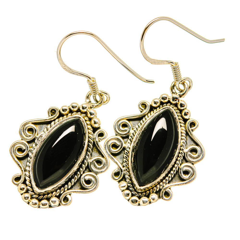 Black Onyx Earrings handcrafted by Ana Silver Co - EARR418222