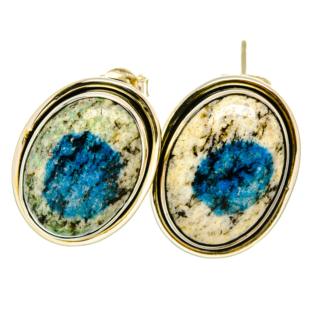 K2 Blue Azurite Earrings handcrafted by Ana Silver Co - EARR418223