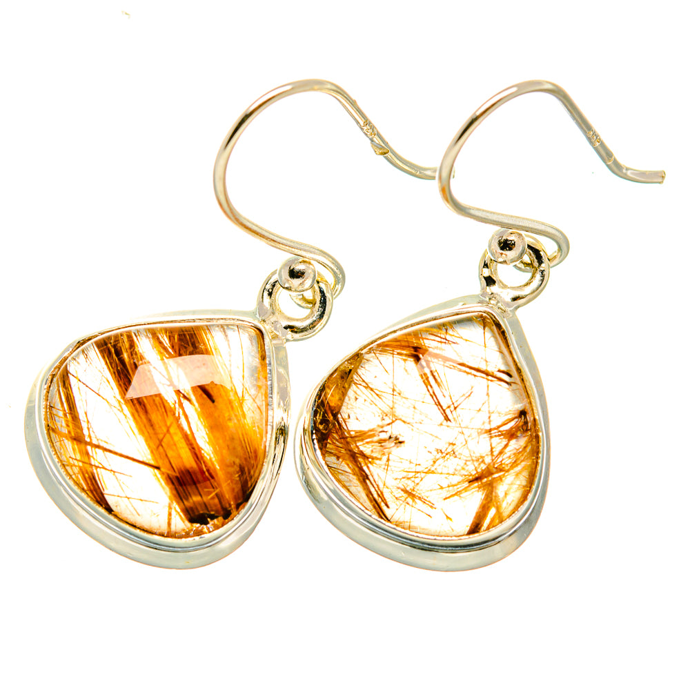 Rutilated Quartz Earrings handcrafted by Ana Silver Co - EARR418225