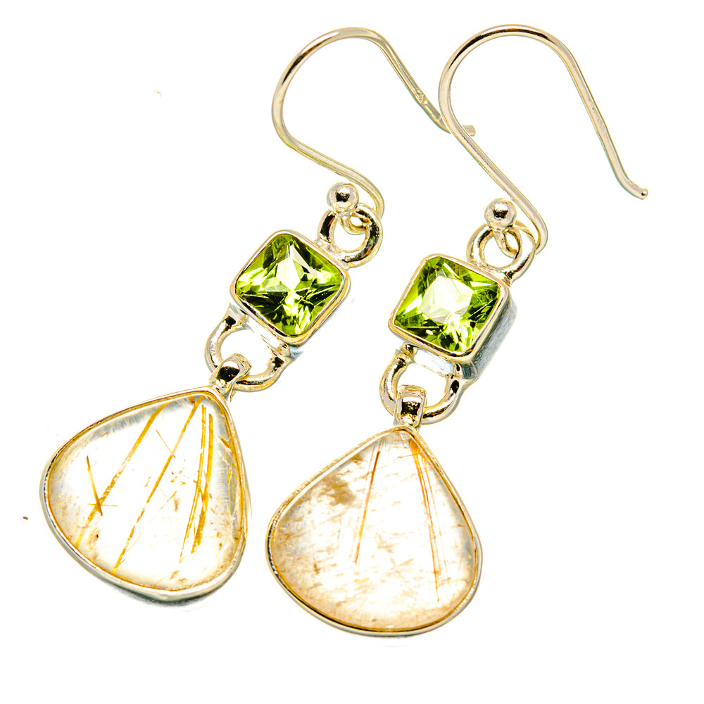 Rutilated Quartz Earrings handcrafted by Ana Silver Co - EARR418229