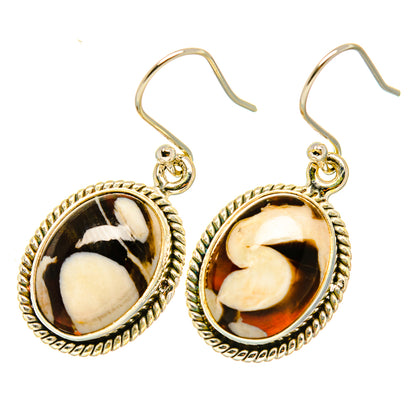 Peanut Wood Jasper Earrings handcrafted by Ana Silver Co - EARR418230