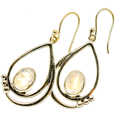 Rainbow Moonstone Earrings handcrafted by Ana Silver Co - EARR418238