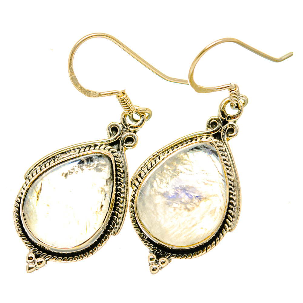 Rainbow Moonstone Earrings handcrafted by Ana Silver Co - EARR418239