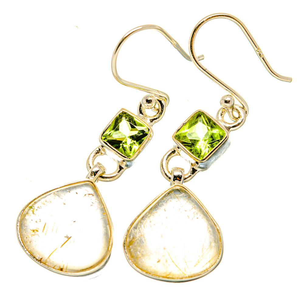 Rutilated Quartz Earrings handcrafted by Ana Silver Co - EARR418244