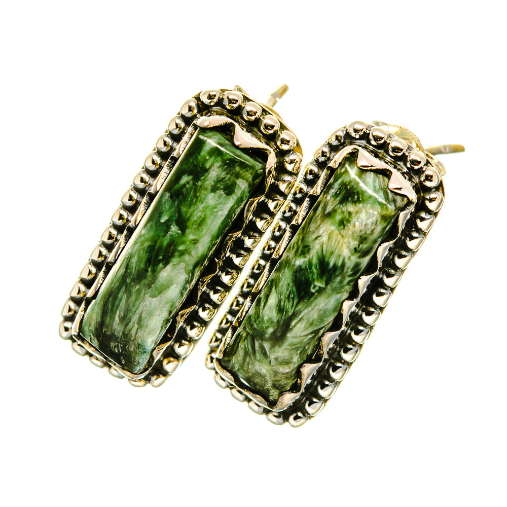 Seraphinite Earrings handcrafted by Ana Silver Co - EARR418248