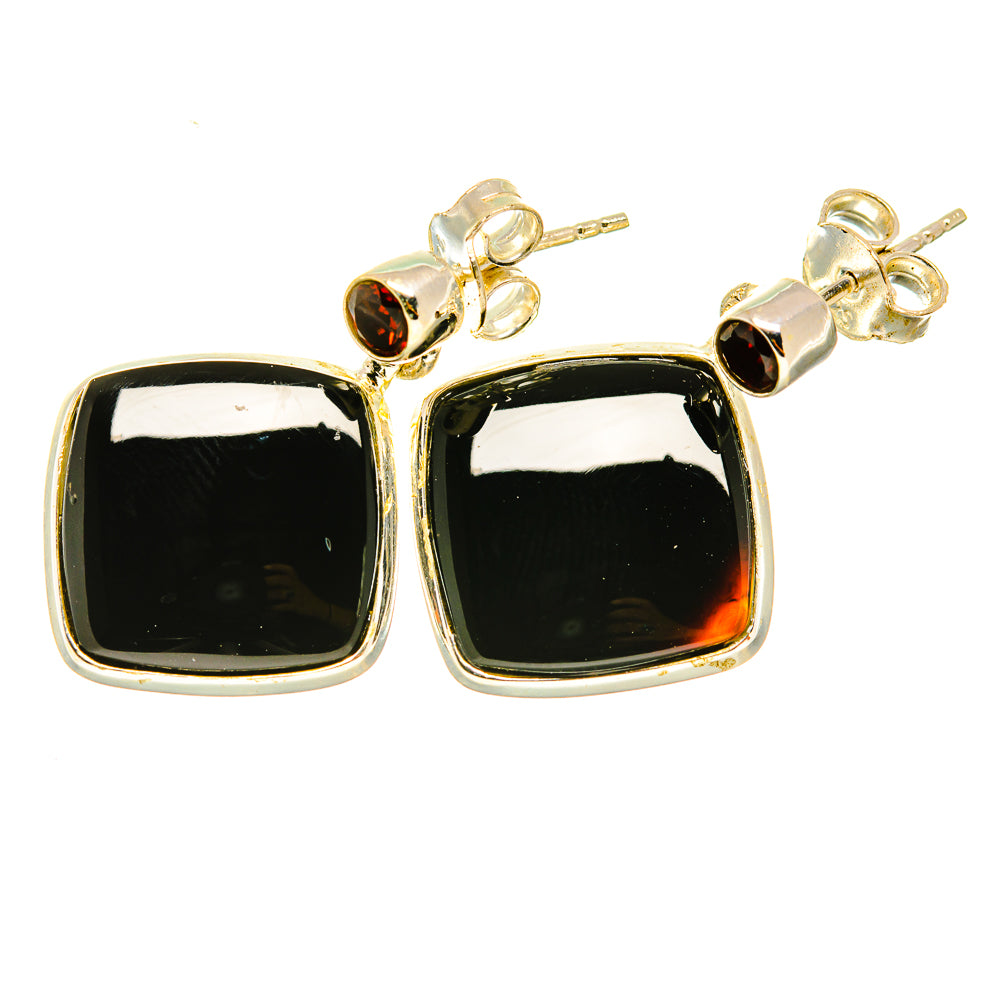 Black Onyx Earrings handcrafted by Ana Silver Co - EARR418260