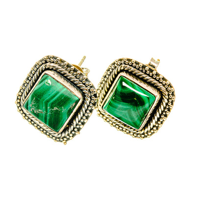 Malachite Earrings handcrafted by Ana Silver Co - EARR418274