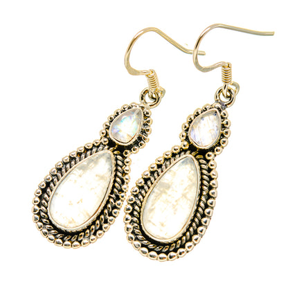 Rainbow Moonstone Earrings handcrafted by Ana Silver Co - EARR418295