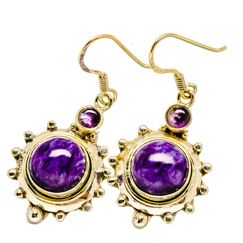 Charoite Earrings handcrafted by Ana Silver Co - EARR418325