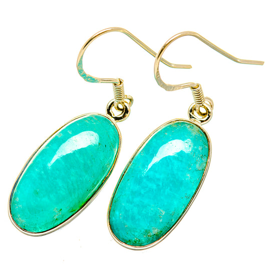 Amazonite Earrings handcrafted by Ana Silver Co - EARR418327
