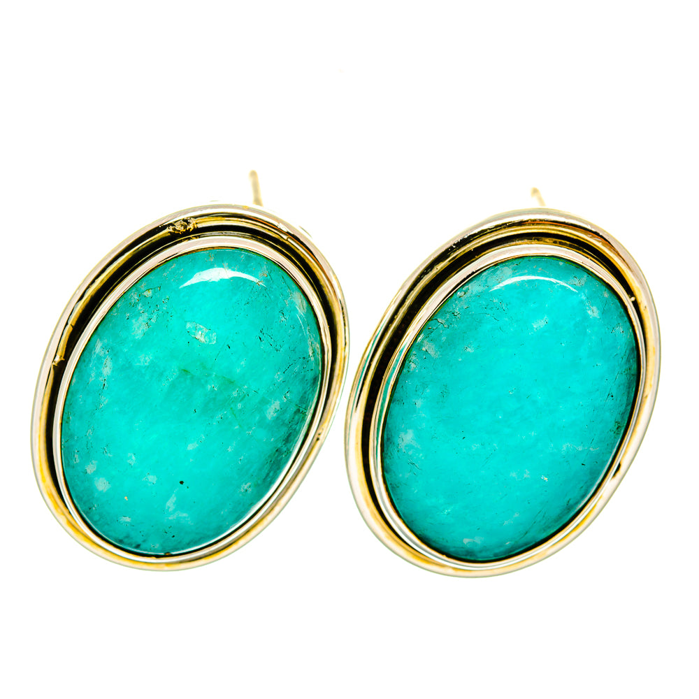Amazonite Earrings handcrafted by Ana Silver Co - EARR418329