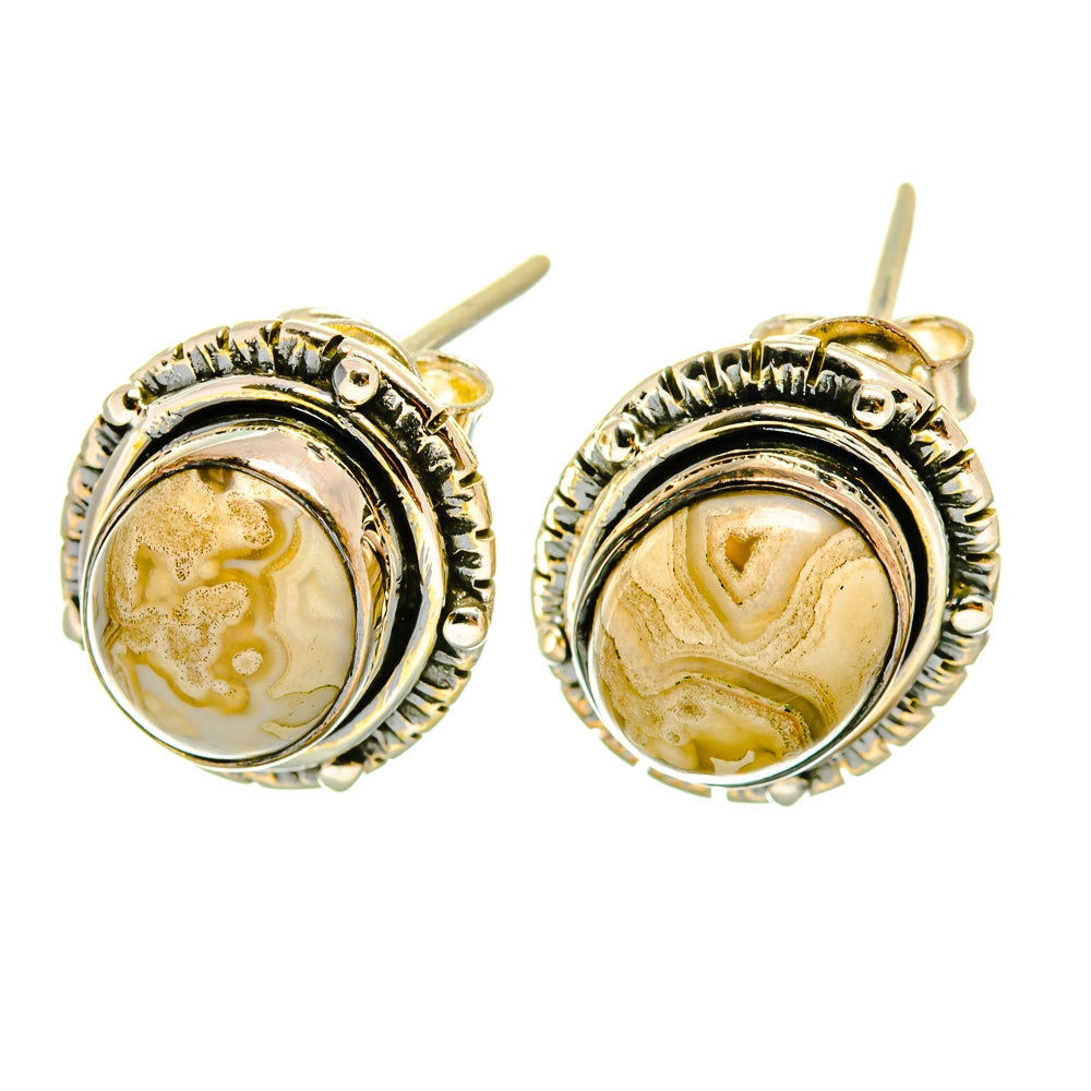 Laguna Lace Agate Earrings handcrafted by Ana Silver Co - EARR418332