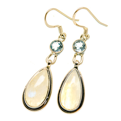 Rainbow Moonstone Earrings handcrafted by Ana Silver Co - EARR418333