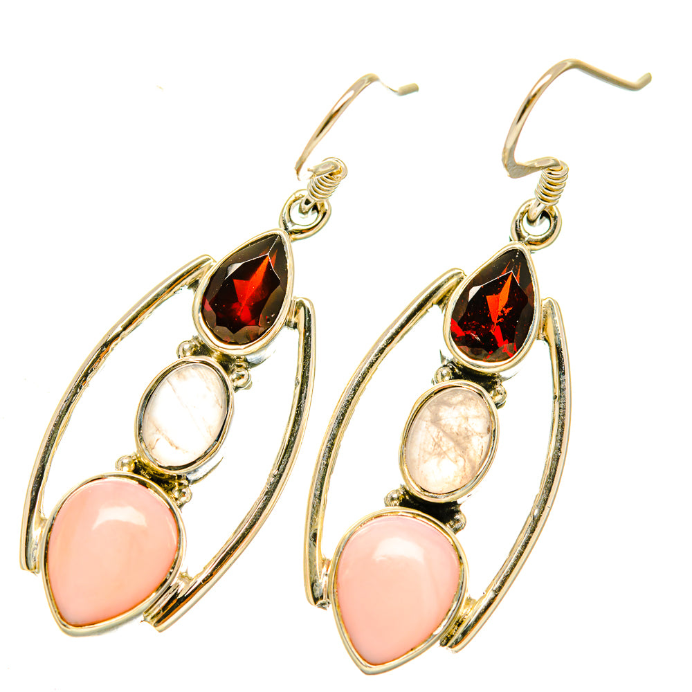 Pink Opal Earrings handcrafted by Ana Silver Co - EARR418342
