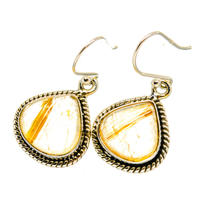 Rutilated Quartz Earrings handcrafted by Ana Silver Co - EARR418363