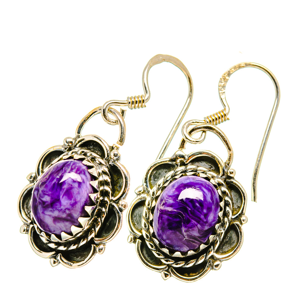 Charoite Earrings handcrafted by Ana Silver Co - EARR418365