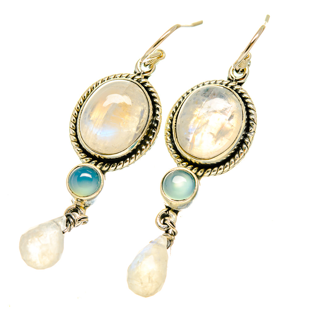 Rainbow Moonstone Earrings handcrafted by Ana Silver Co - EARR418370