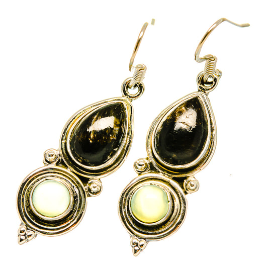 Golden Seraphinite Earrings handcrafted by Ana Silver Co - EARR418375
