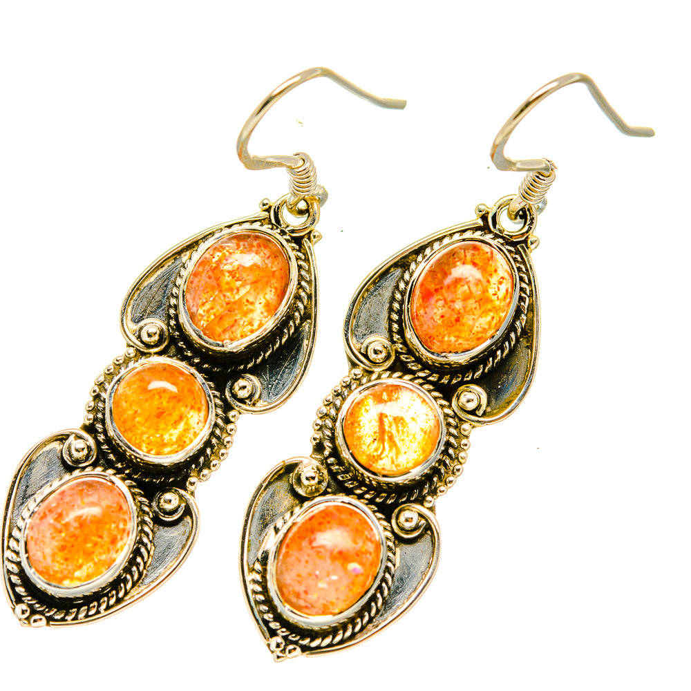 Sunstone Earrings handcrafted by Ana Silver Co - EARR418378