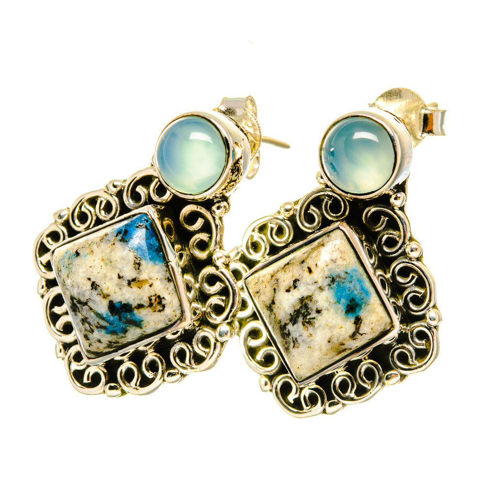 K2 Blue Azurite Earrings handcrafted by Ana Silver Co - EARR418379