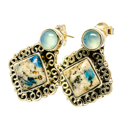 K2 Blue Azurite Earrings handcrafted by Ana Silver Co - EARR418379