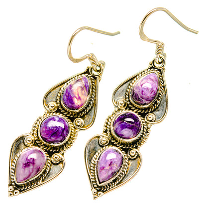 Charoite Earrings handcrafted by Ana Silver Co - EARR418384