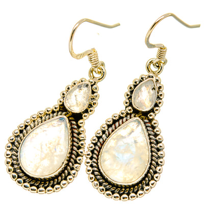 Rainbow Moonstone Earrings handcrafted by Ana Silver Co - EARR418393